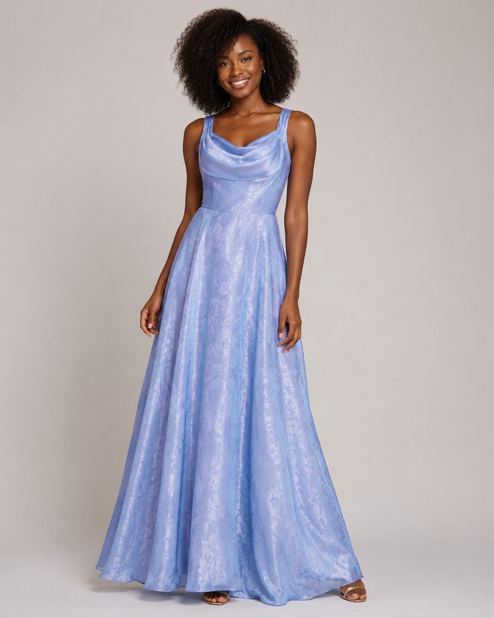 NWT B.Darlin Floral Prom Formal Dress Periwinkle Size 9/10
